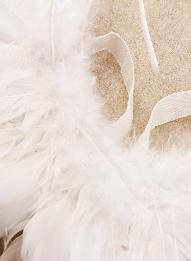 Nishine Angel Costume Set Fairy Feather Wing Skirt with Halo Wand Dress Outfit (White) - Image 5